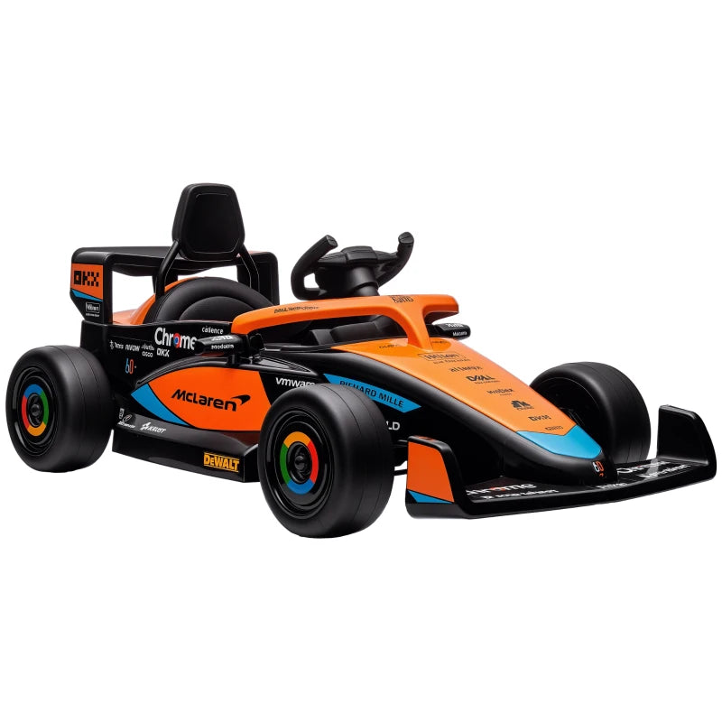 AIYAPLAY Macchina Elettrica per Bambini 3-5 Anni con Licenza McLaren, Telecomando e Clacson, 115x67x50 cm, Arancione