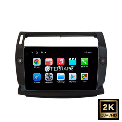 Autoradio per Citroen C4 9" 2K | C-Triomphe | C-Quatre | 2004-2009 | Android | Bluetooth | CarPlay | Android Auto | 12/256GB Ram