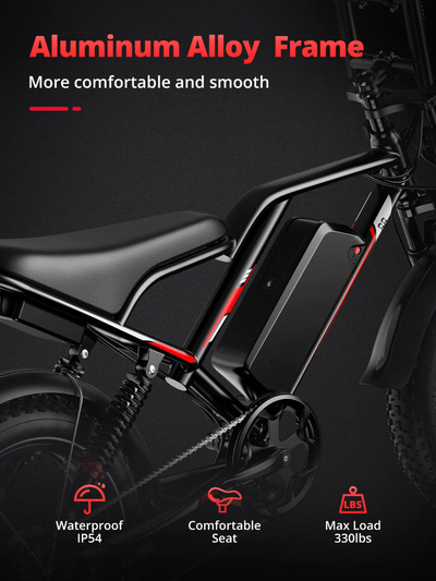 FerraroStore S8-Dual, Bici Elettrica Pieghevole, 20", Batteria 48V