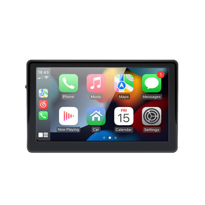 Monitor Universale 7"Pollici, Portatile, Plug and Play, Car Play e Android Auto, BT, Radio