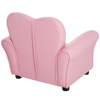 HOMCOM Poltroncina per Bambini Imbottita, Poltrona per cameretta con Rivestimento in PVC e Struttura in Legno, 59x41.5x49cm, Rosa