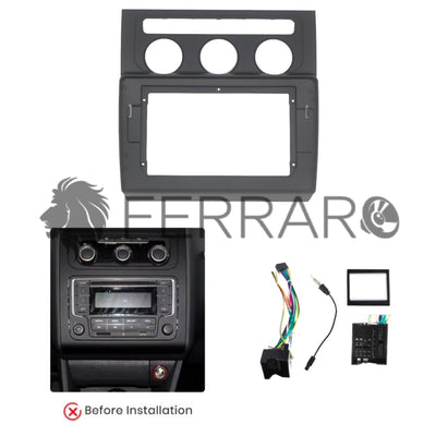 Kit Montaggio Autoradio 10.1"Pollici Volkswagen Touran (2003-2010) Mascherina, Cablaggio Autoradio Android