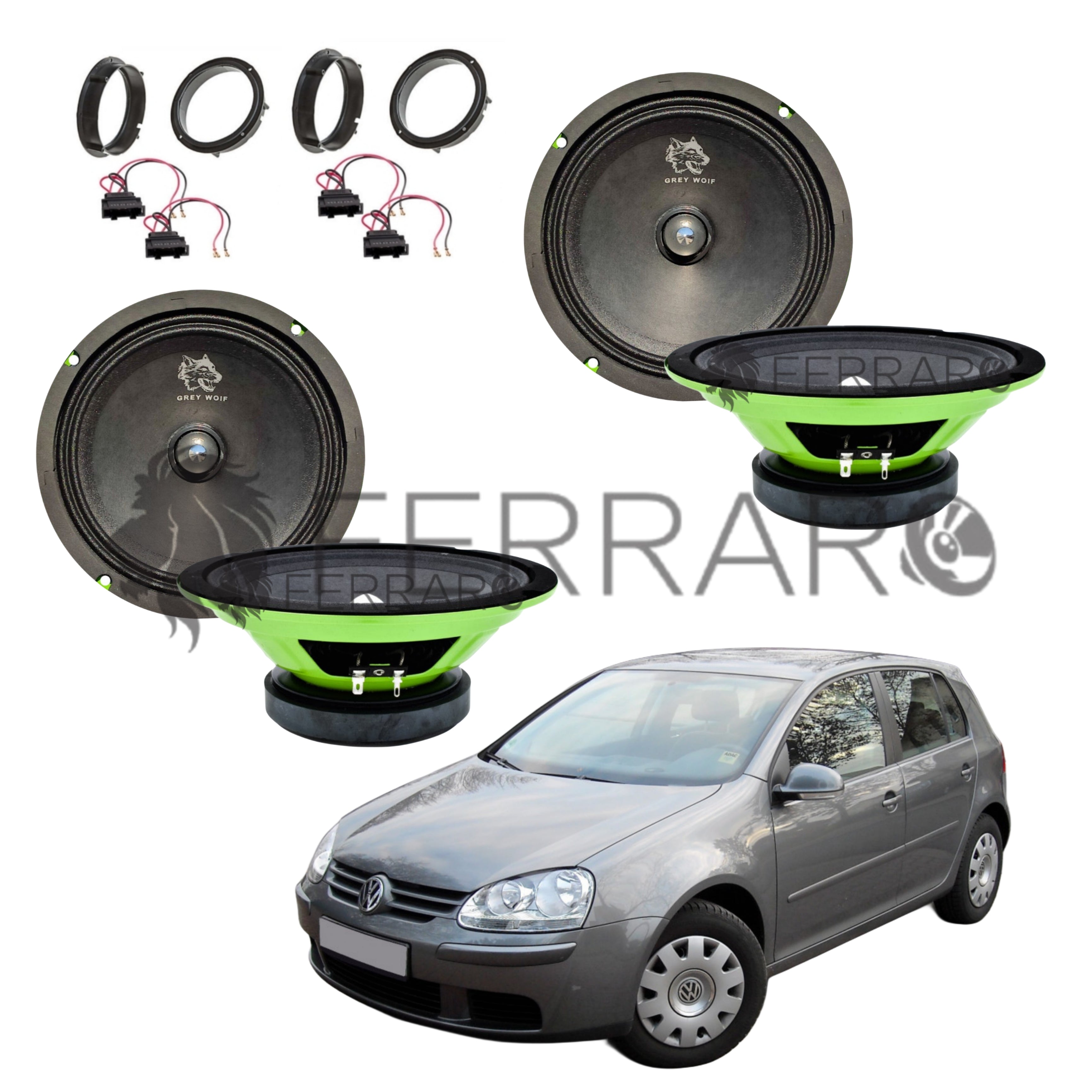 FerraroStore Kit 4 Altoparlanti | PV165.3 | Ant/Post | VW Golf 5ª Serie dal 2003>