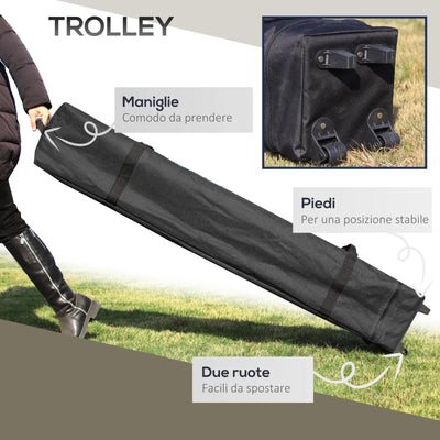 Outsunny Gazebo Pieghevole 4x4 con Borsa da Trasporto, Picchetti, Funi e Sacchi di Sabbia Inclusi, 392x392x283 cm, Grigio