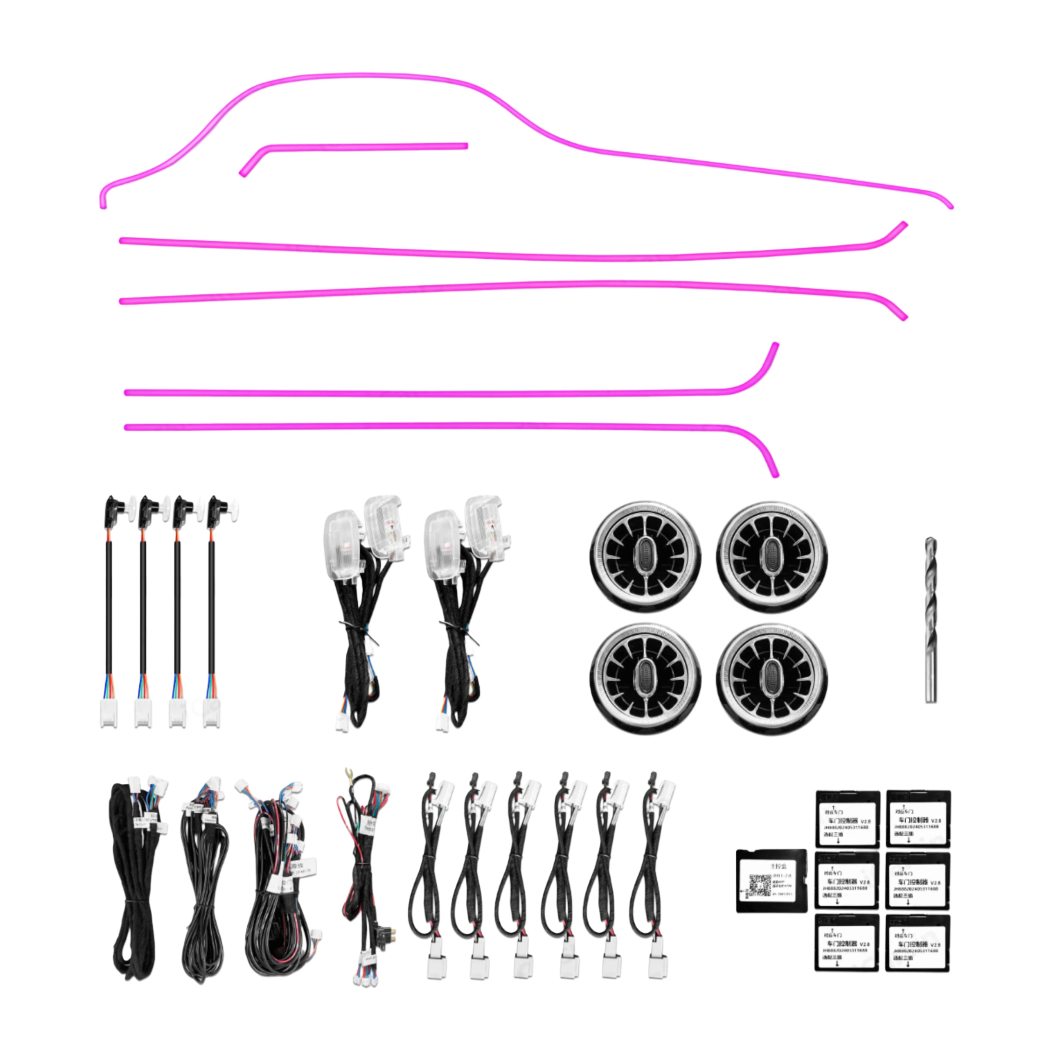 Ambient Light per Mercedes Classe V W447 (2016-2021), 256 Colori RGB