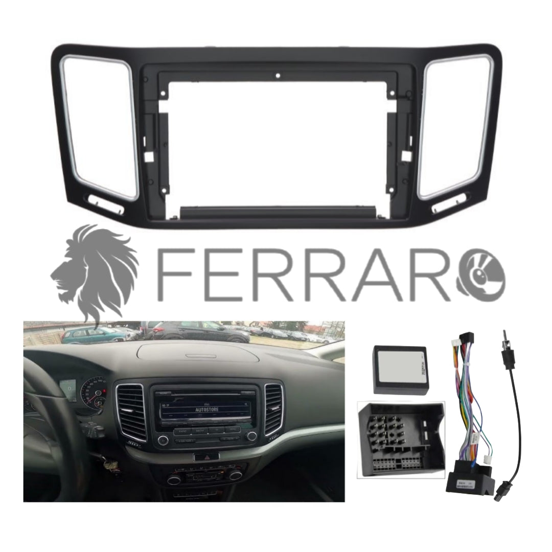 Kit Montaggio Autoradio 9"Pollici Volkswagen Sharan (2010-2021) Mascherina, Cablaggio Autoradio Android