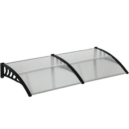 Outsunny Pensilina da Esterno per Finestre e Porte in Policarbonato e Alluminio, 200x96x27cm, Trasparente