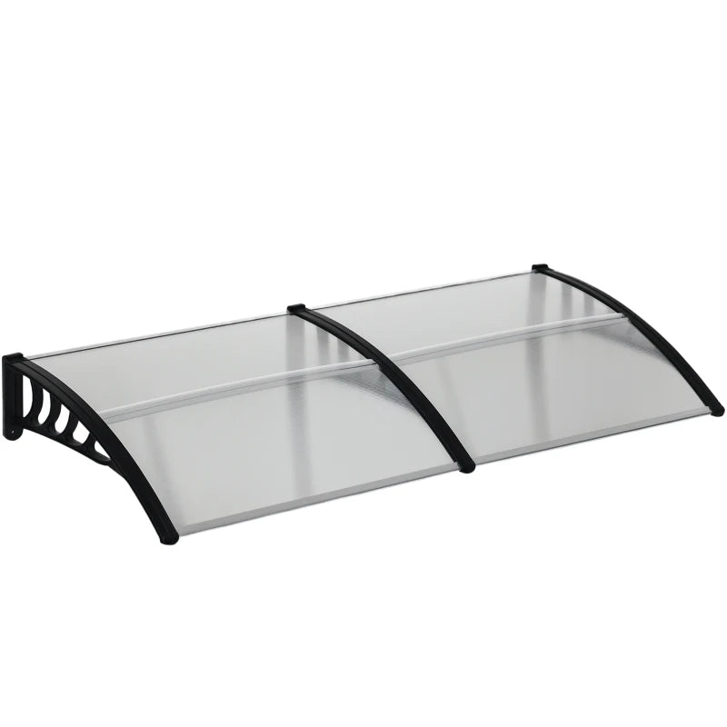 Outsunny Pensilina da Esterno per Finestre e Porte in Policarbonato e Alluminio, 200x96x27cm, Trasparente
