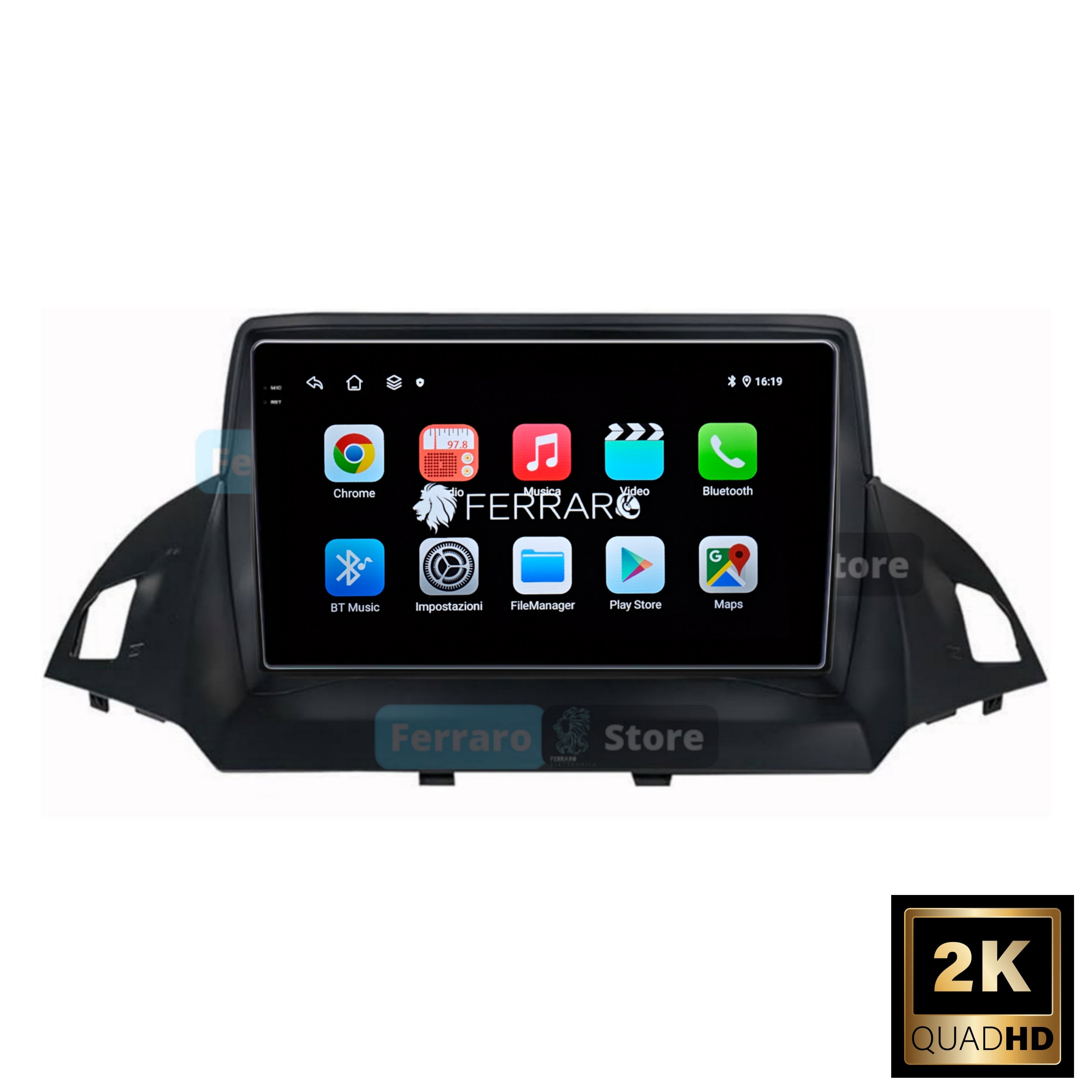 Autoradio per Ford Escape | Kuga 2 | C-Max 9" 2K | 2012-2019 | Android | Bluetooth | CarPlay | Android Auto | 12/256GB Ram