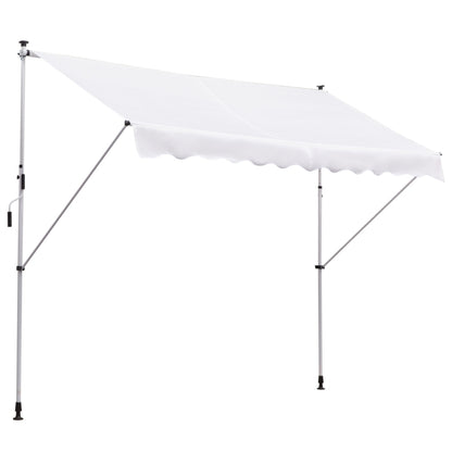 Outsunny Tenda da Sole a Bracci 3x1.5m con Manovella e Struttura Telescopica, Bianco