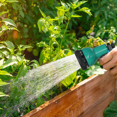 Outsunny Avvolgitubo Automatico a Parete e Portatile Lunghezza 25+2 m, Sistema di Blocco e 7 Getti, Grigio