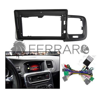 Kit Montaggio Autoradio 9"Pollici Volvo V60, S60 (2010-2018), Mascherina, Cablaggio per Autoradio Android