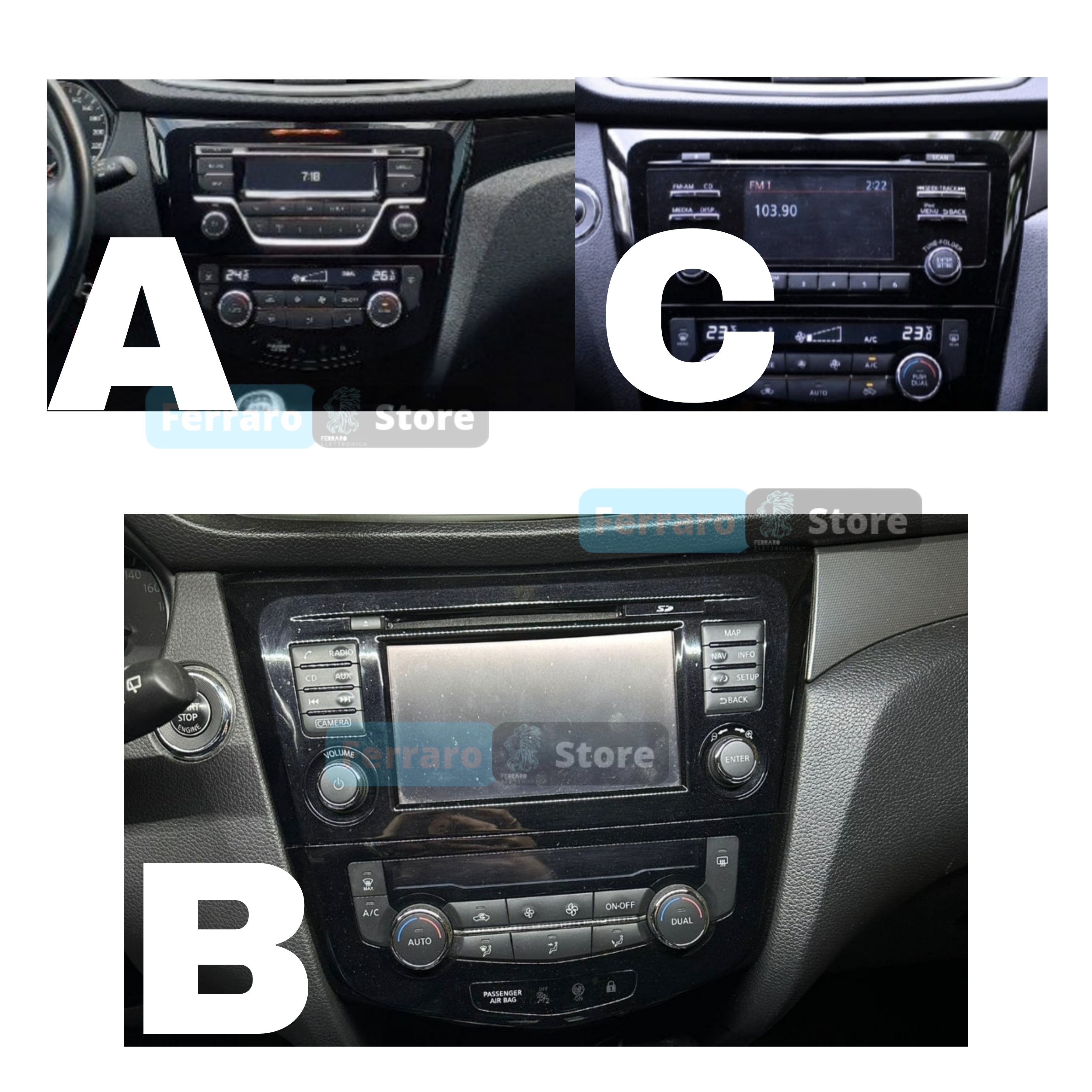 Autoradio per Nissan Qashqai J11 | x-Trail 3 T32 7" | 2013-2017 | Android | Bluetooth | CarPlay | Android Auto | 2GB/4GB/6GB/8GB Ram