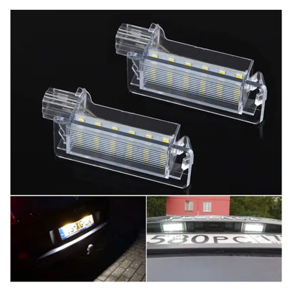 Set Luci Targa a Led per Renault, Dacia (Compatibilità in Descrizione), Plug and Play