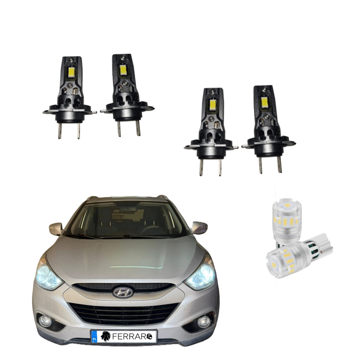Conversione Fari Full Led, IX35, Led H7 + Led H7 + T10