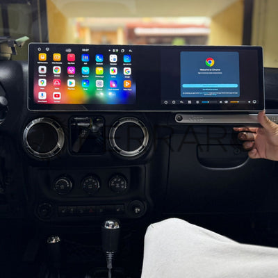 Autoradio per Jeep Wrangler 3 JK 10" + 10" | 2010-2018 | Android | Bluetooth | CarPlay | Android Auto | 8/256GB Ram
