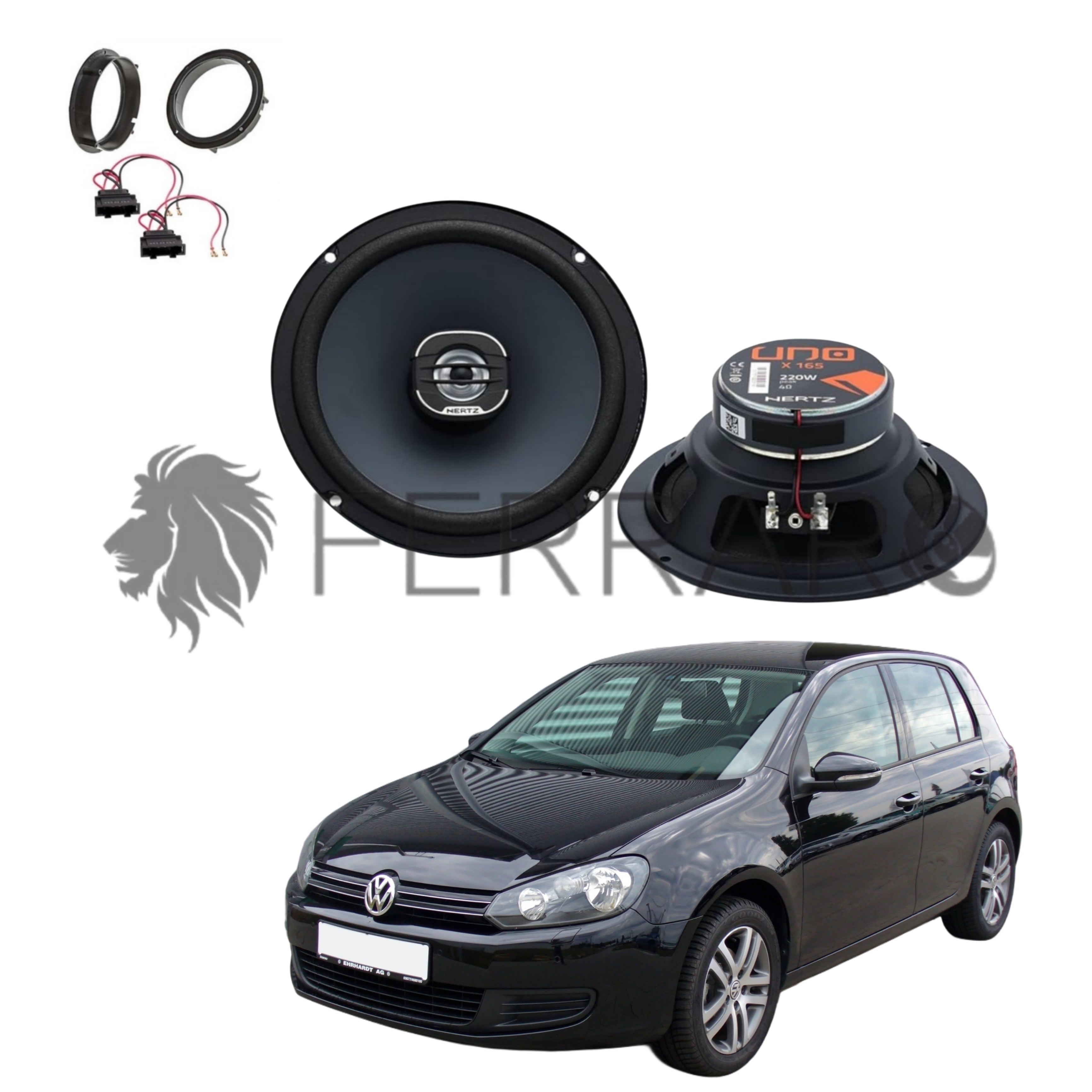 Hertz Kit 2 Casse | X 165 | Ant o Post | VW Golf 6ª Serie dal 2008>