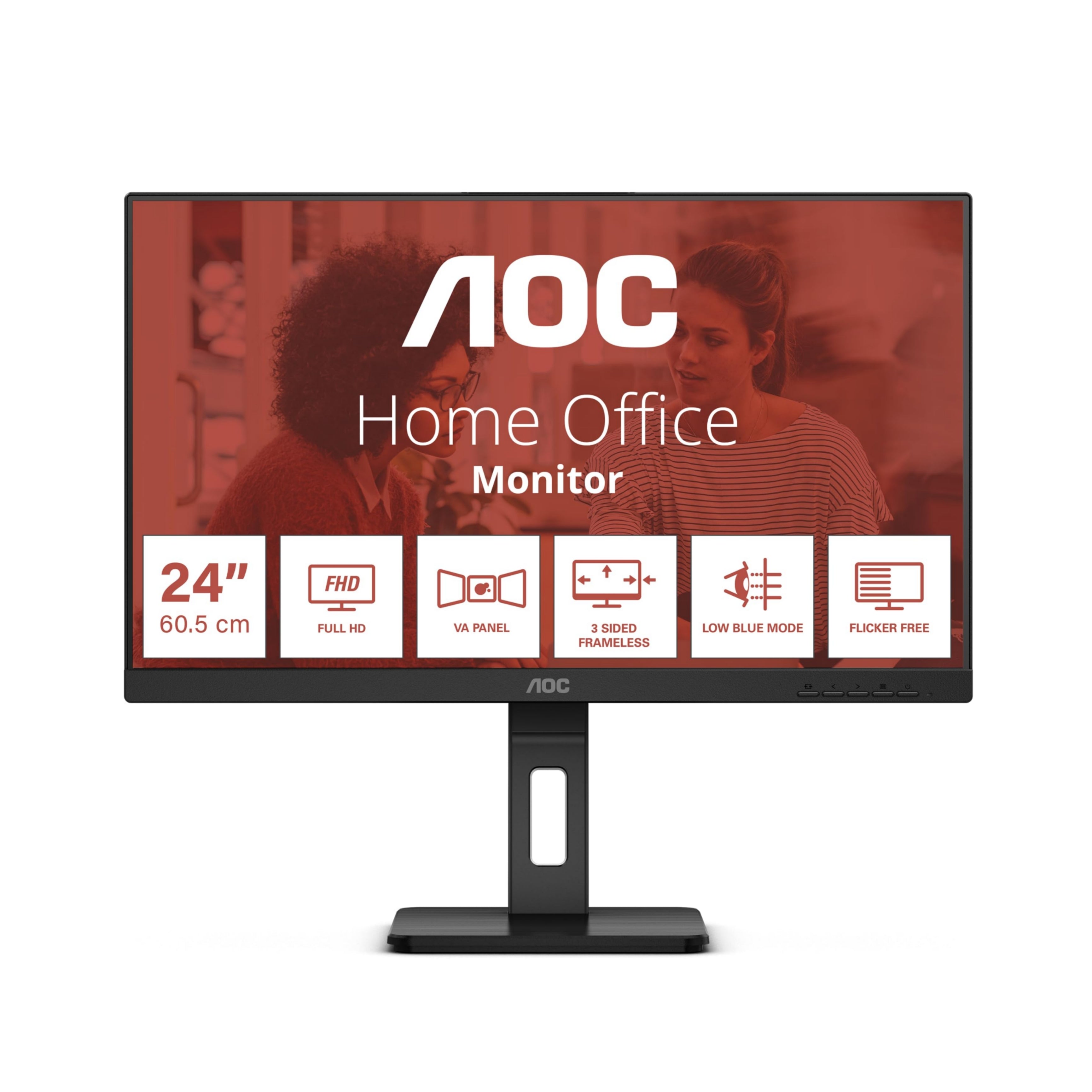 AOC Monitor Ufficio 23.8" FHD | 24E3QAF | IPS, Reg, ALT, 75Hz