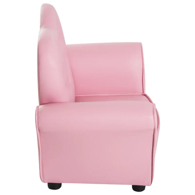 HOMCOM Poltroncina per Bambini Imbottita, Poltrona per cameretta con Rivestimento in PVC e Struttura in Legno, 59x41.5x49cm, Rosa