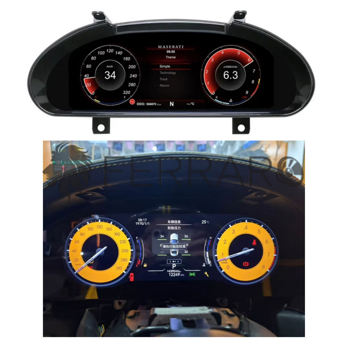 (PRENOTA) Virtual Cockpit 12.3" per Maserati Gran Turismo (2007-2019), HD Ultra, CarPlay e Android Auto