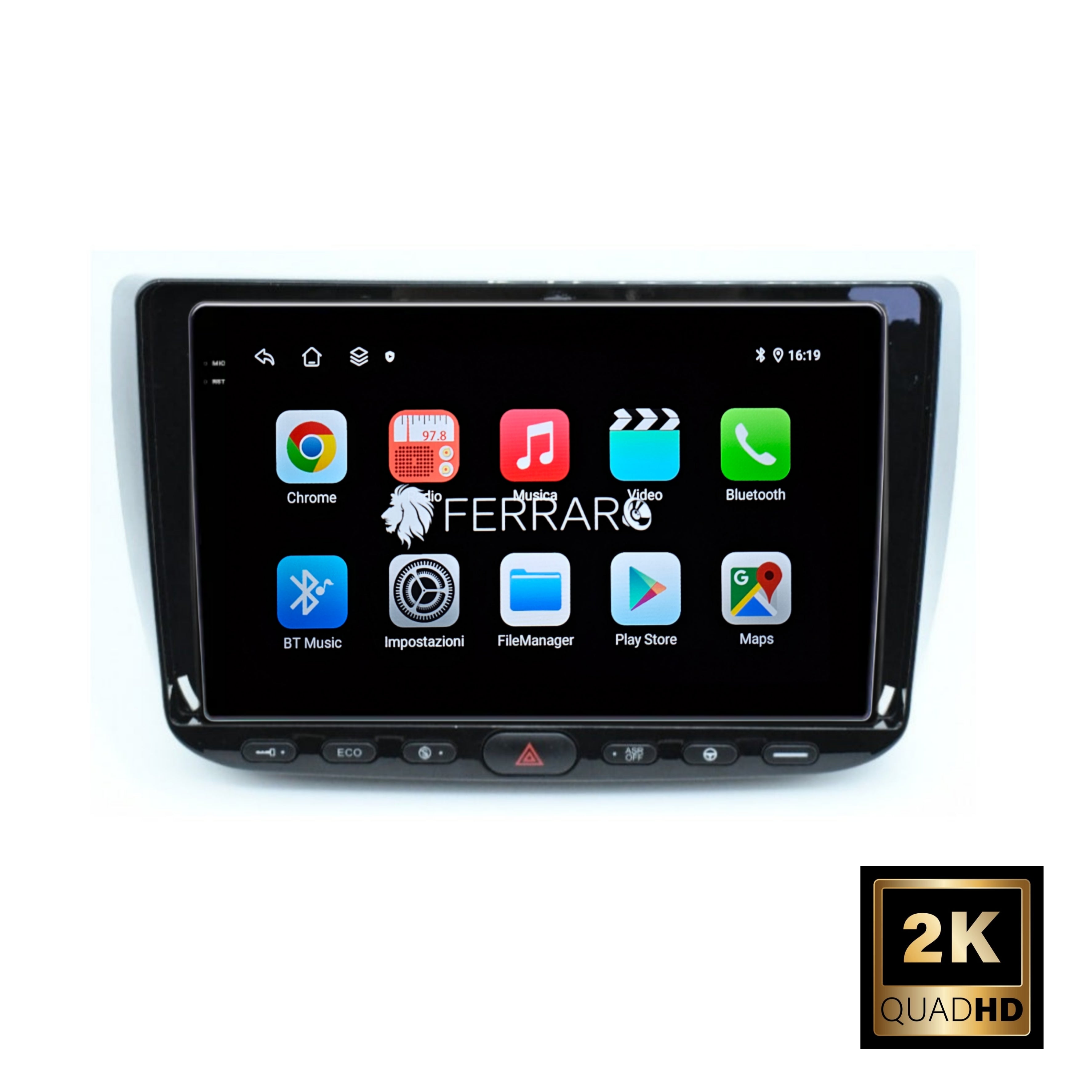 Autoradio per Punto Evo 9" 2K | Dal 2009 in Poi | Android | Bluetooth | CarPlay | Android Auto | 12/256GB Ram