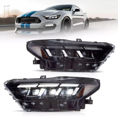 Fanali Anteriore Completo per Ford Mustang Eco Boost, GT, GT350, GT500 (2015-2017) a LED