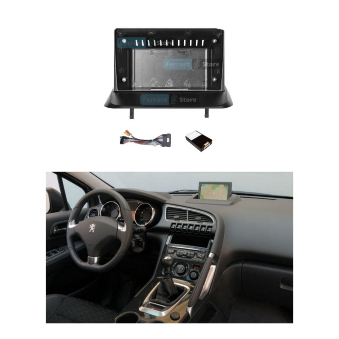 Kit Montaggio Autoradio 9"Pollici Peugeot 3008 (Dal 2013>) Mascherina, Cablaggio Autoradio Android