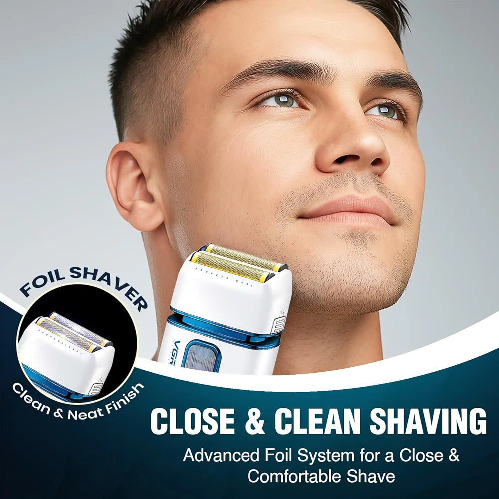 VGR Rullo | Professionale | Rasoio Barba | Pelle | Regola Barba | Ricaricabile | VGR V-362