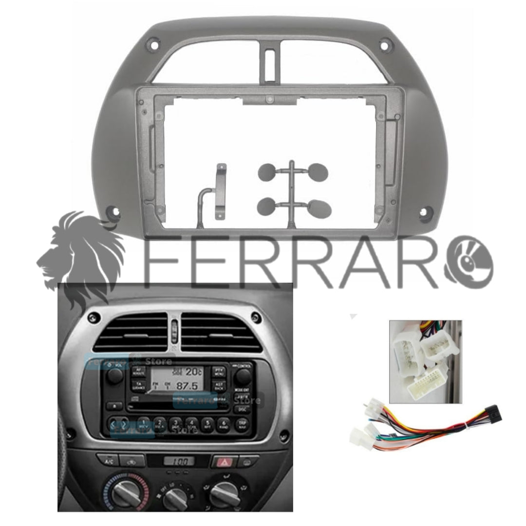 Kit Montaggio Autoradio 9"Pollici Toyota RAV4 (2000-2006), Mascherina, Cablaggio per Autoradio Android