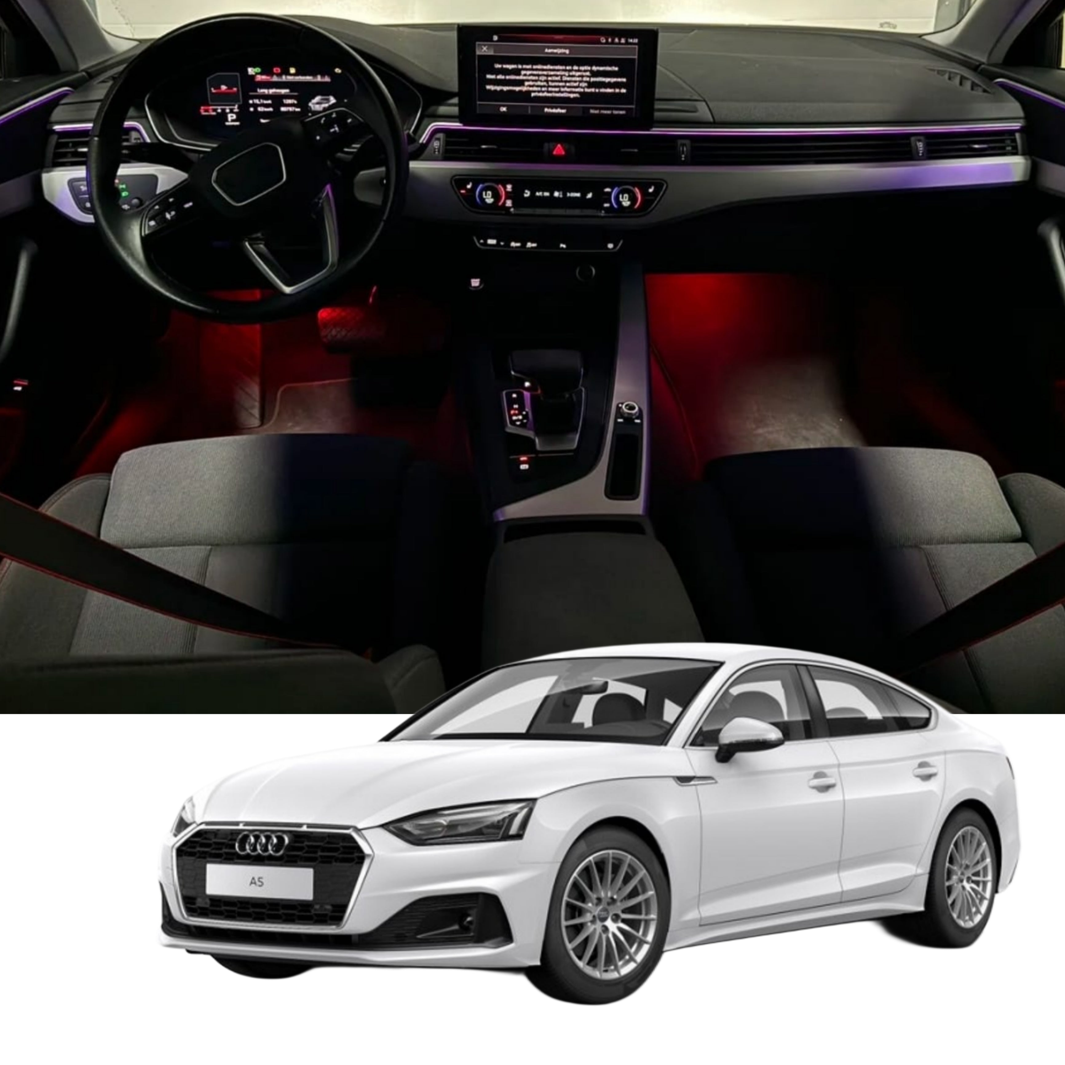 Ambient Light per Audi A4, A5, S5, B9 (2017-2025), 64 Colori RGB