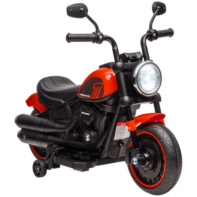 HOMCOM Moto Elettrica per Bambini 18-36 Mesi con Rotelle e Fanale, 76x42x57 cm, Rosso e Nero