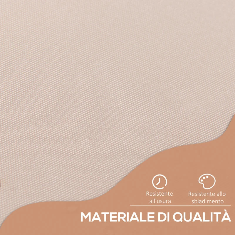 Outsunny Tenda da Sole 2x1.5 m per Esterno a Rullo con Manovella e Angolazione Regolabile, Beige