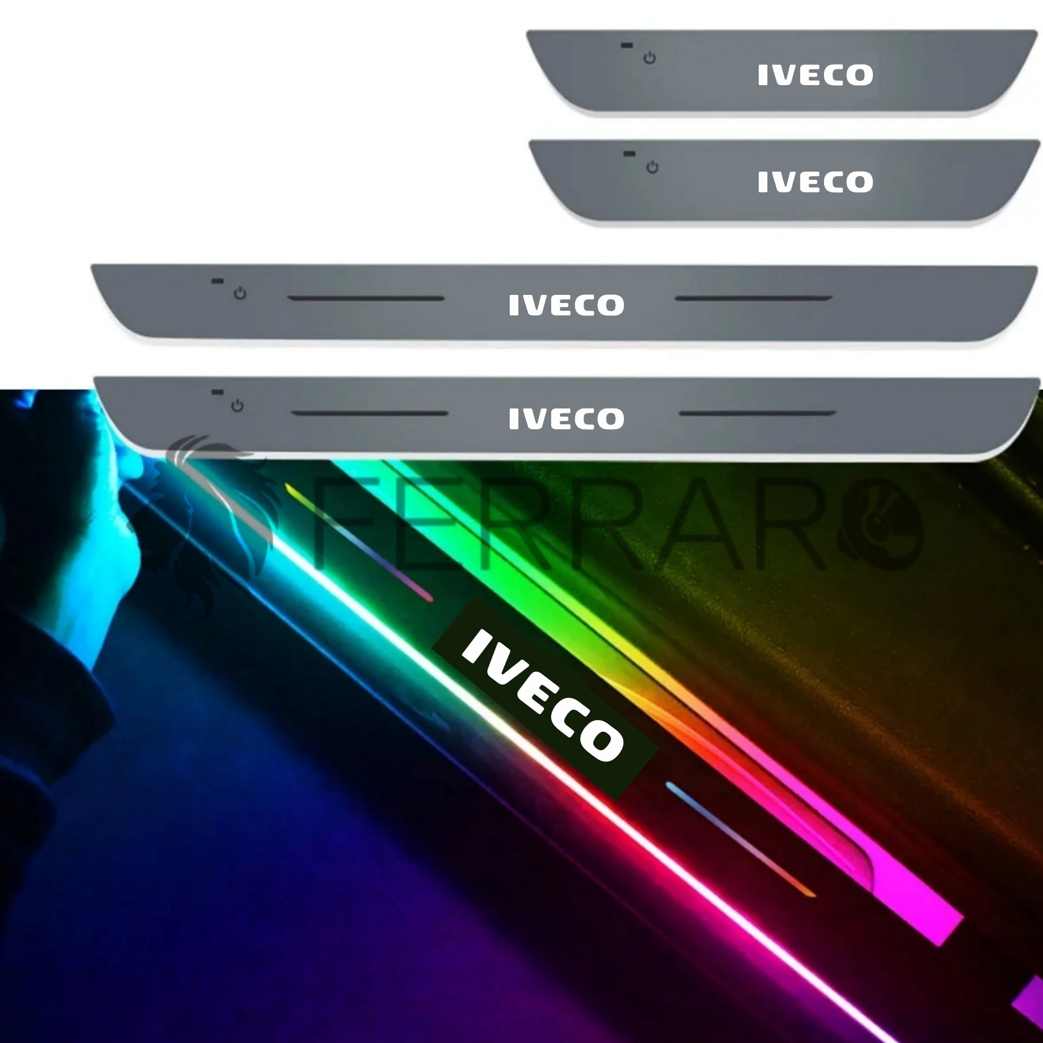 Kit Battitacco per Iveco, LED, Senza Filo con Adesivo