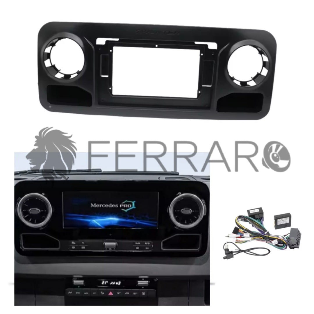 Kit Montaggio Autoradio 10.1"Pollici Mercedes Sprinter (2018-2025) Mascherina, Cablaggio Autoradio Android