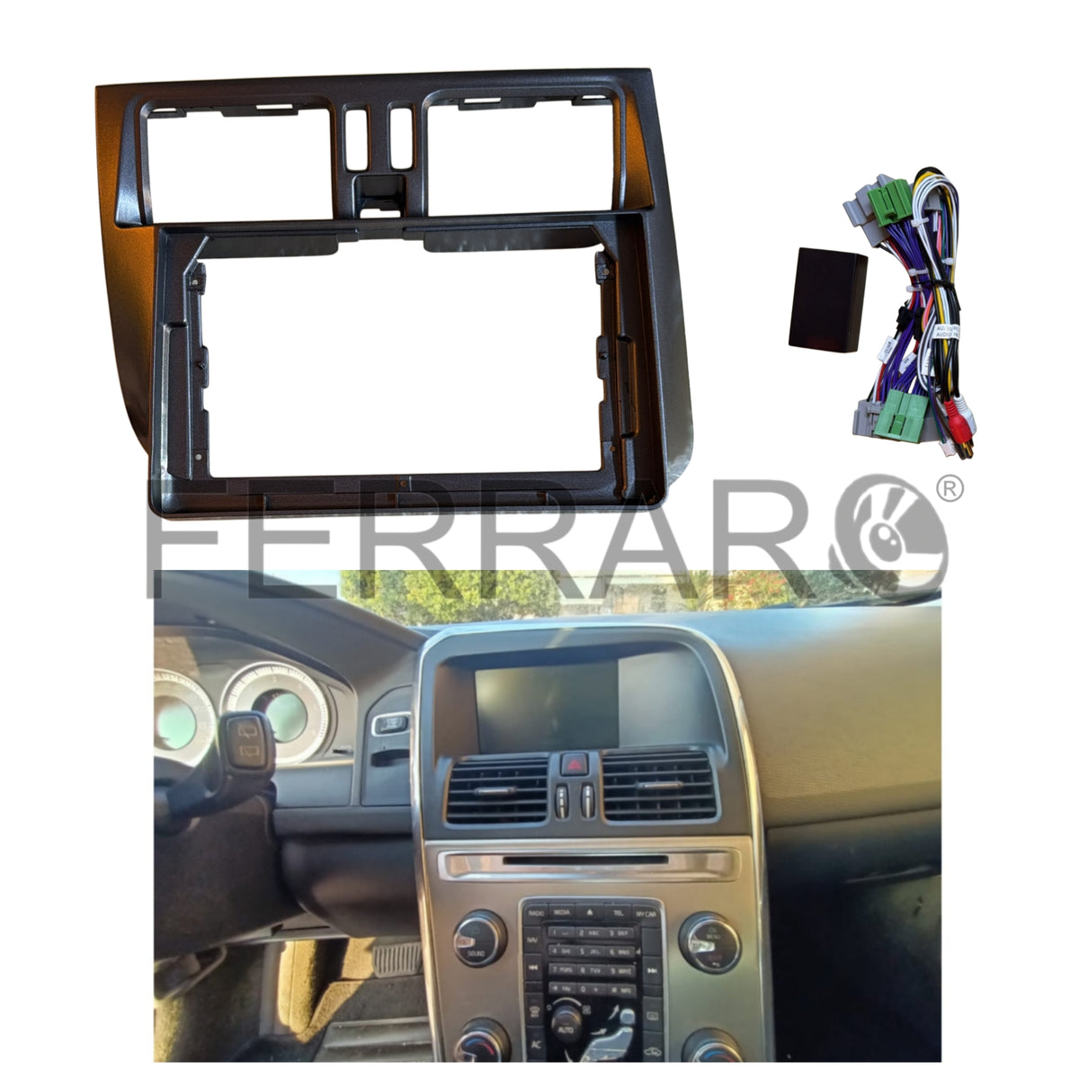 Kit Montaggio Autoradio 9"Pollici per Volvo XC60 (2008-2017) Mascherina, Cablaggio Autoradio Android
