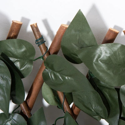 Outsunny Finta Siepe 8 Pezzi Parete Verde Estensibile per Esterni, in Legno e Poliestere, 200x100cm