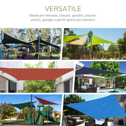 Outsunny Vela Ombreggiante Rettangolare, Impermeabile e Anti-Raggi UV in HDPE, 3x4m, Crema