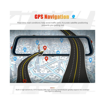 Specchietto Retrovisore, DashCam per Auto, GPS, Anteriore 4K, Posteriore 1080p