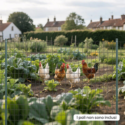 Outsunny Rete di Recinzione in Acciaio e PVC per Spazi Esterni, Rotolo da 25 m e Altezza 1.7 m, Verde