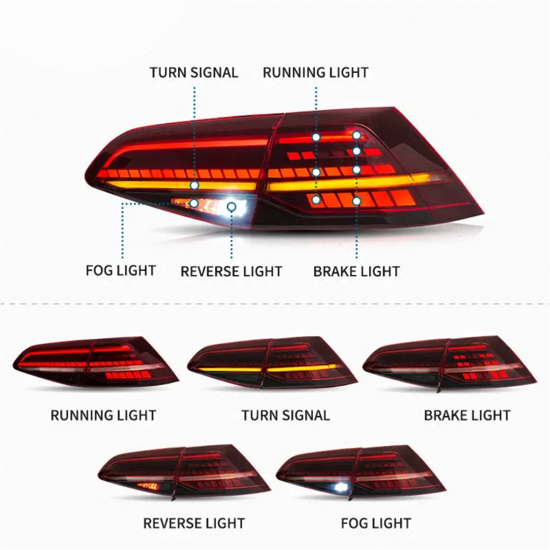 Fanali Posteriore Completo per Volkswagen Golf VII, MK7 (2012-2021) a LED