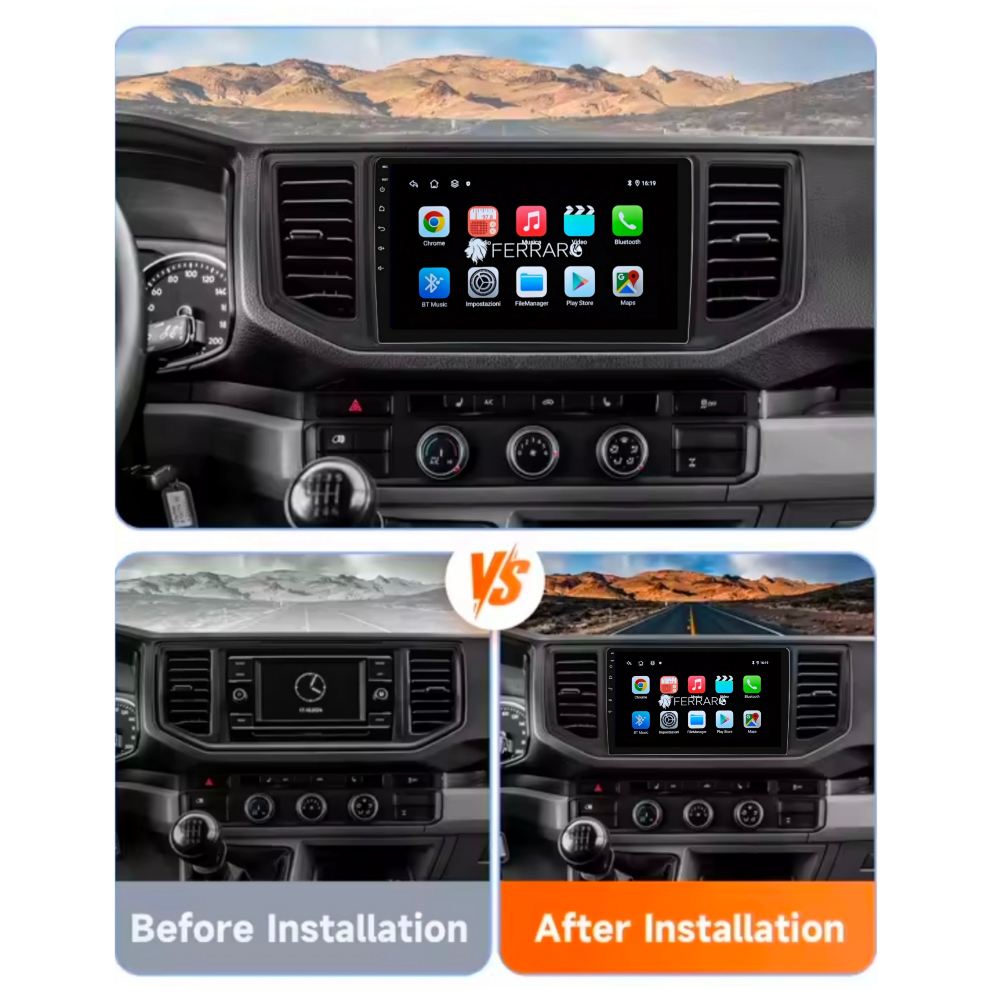 Autoradio per Volkswagen Crafter 10.1" (2017-2025) Android, Bluetooth,  CarPlay, Android Auto, 2GB/4GB/8GB Ram