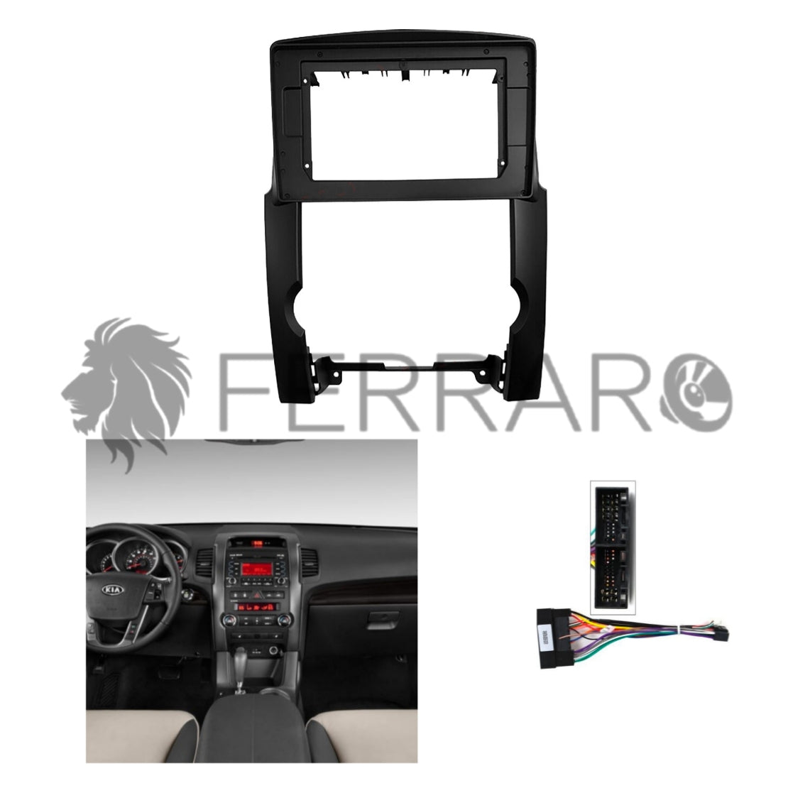 Kit Montaggio Autoradio 10.1"Pollici Kia Sorento (2009-2012) Mascherina, Cablaggio Autoradio Android