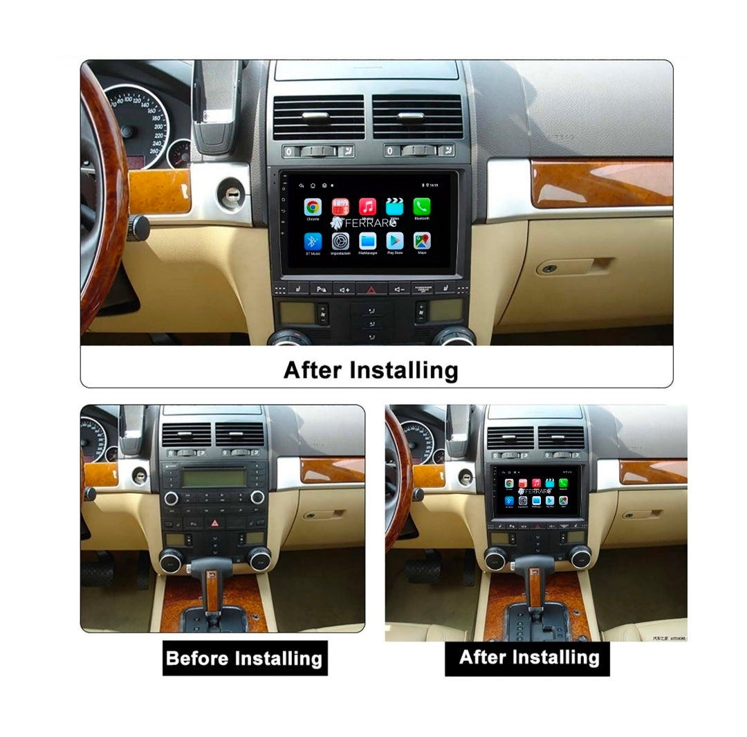 Kit Montaggio Autoradio 9"Pollici Volkswagen Touareg (2002-2010), Mascherina, Cablaggio per Autoradio Android