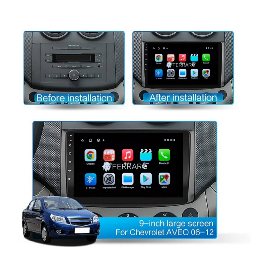 Autoradio per Chrevolet Aveo 9" | 2007-2012 | Android | Bluetooth | CarPlay | Android Auto | 2GB/4GB/6GB/8GB Ram