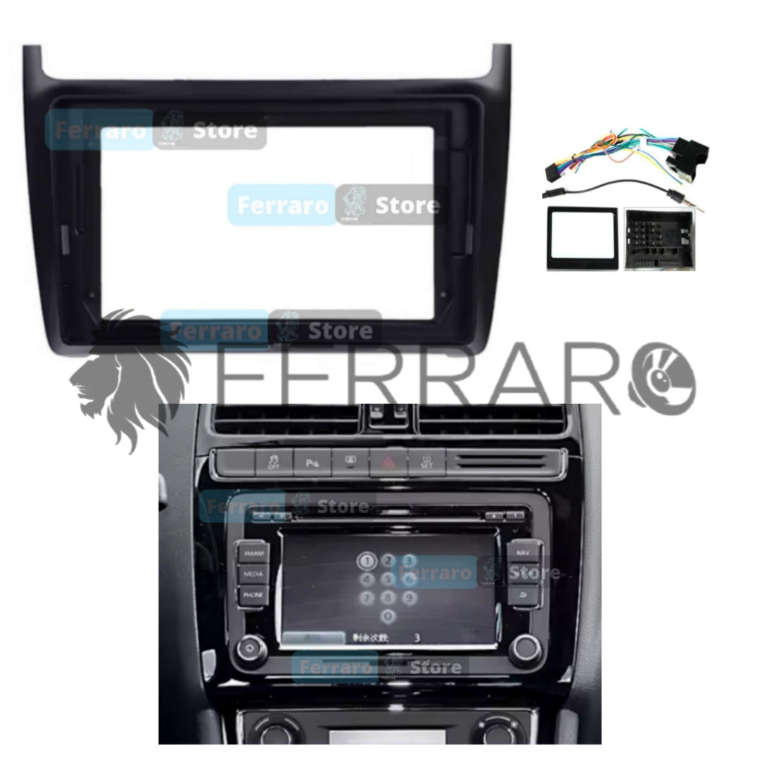 Kit Montaggio Autoradio 9"Pollici Volkswagen Polo (2008-2020) Mascherina, Cablaggio Autoradio Android