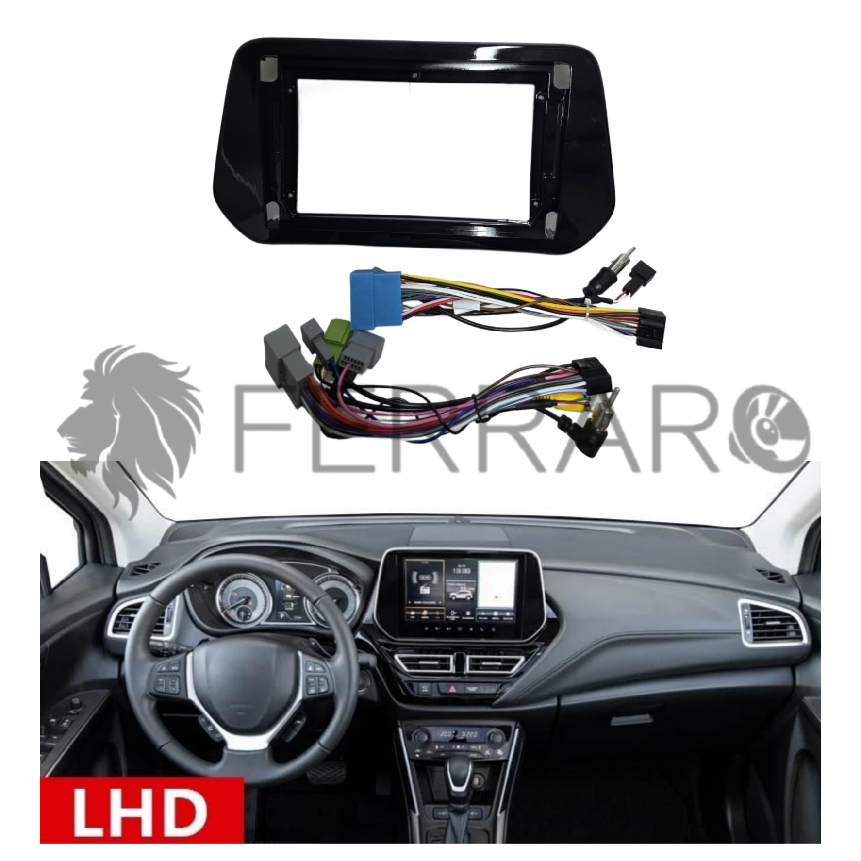 Kit Montaggio Autoradio 9"Pollici Suzuki S-Cross (2022-2026) Mascherina, Cablaggio per Autoradio Android