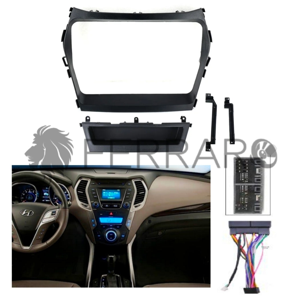Kit Montaggio Autoradio 9"Pollici Hyundai IX45, Santafi (2013-2018) Mascherina, Cablaggio per Autoradio Android