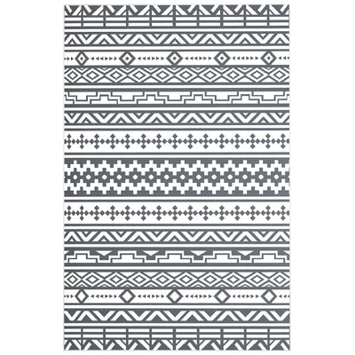 Outsunny Tappeto da Esterno Reversibile con Motivo Geometrico e Borsa Inclusa, 182x274 cm, Grigio e Bianco
