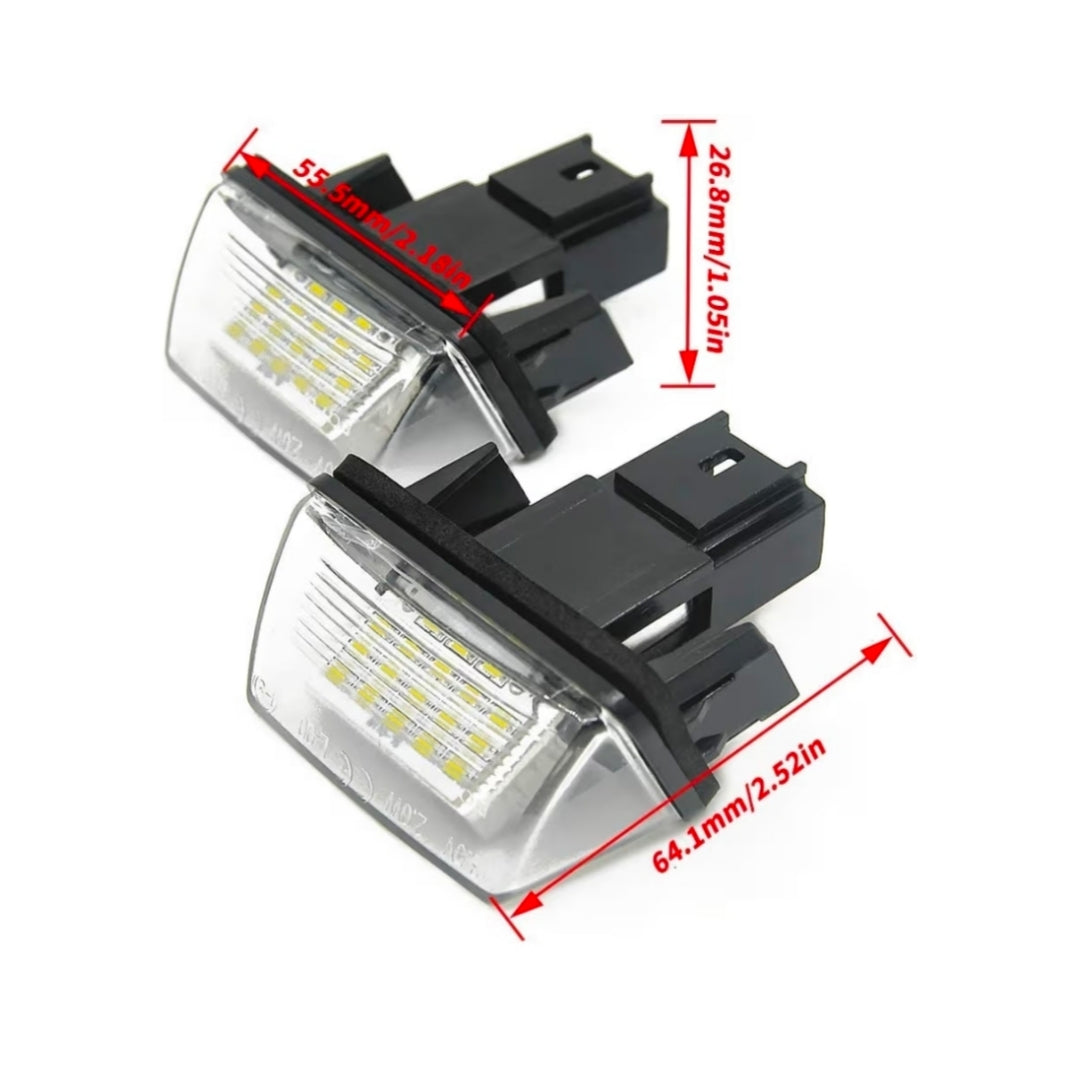 Set Luci Targa a Led per Citroen, Peugeot (Compatibilità in Descrizione), Plug and Play