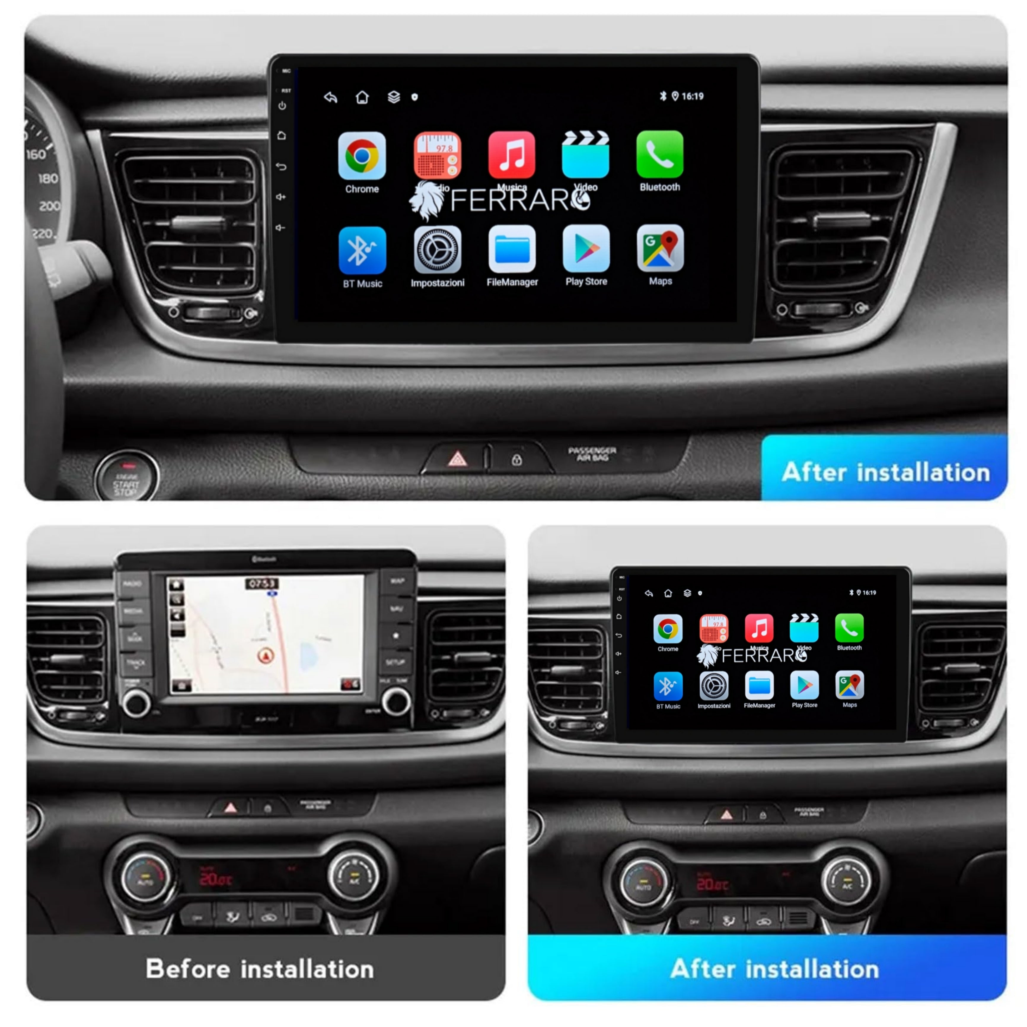 Autoradio per Kia Rio YB KX Cross 9" | 2016-2020 | Android | Bluetooth | CarPlay | Android Auto | 2GB/4GB/6GB/8GB Ram